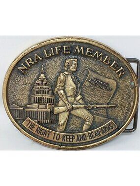 NRA National Rifle Life Member Belt Buckle Right to Keep & Bear Arms #J7